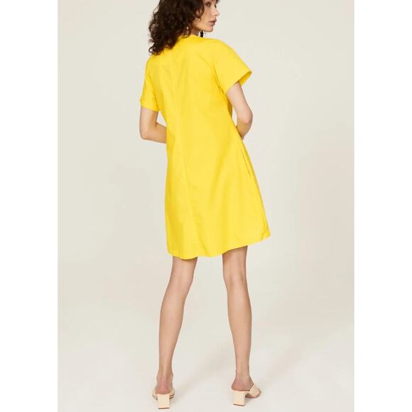 Osman Yousefzada x RTR Women's Yellow T-Shirt Mini Dress Size 4 - Picture 2 of 8